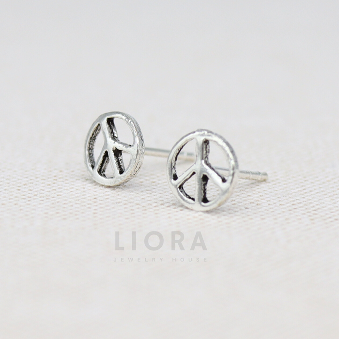 Peace Sign Stud Earrings