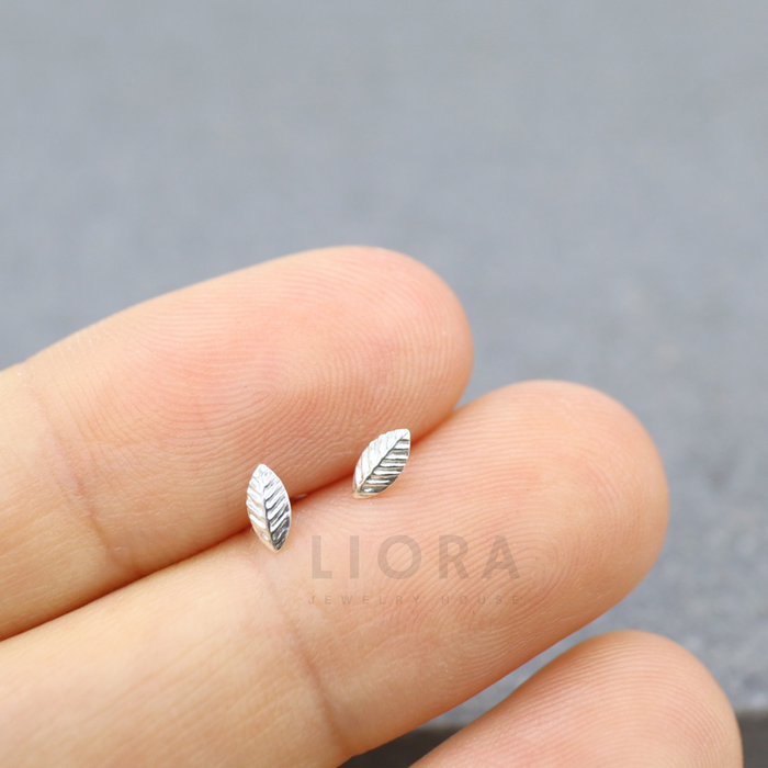 Tiny Leaf Stud Earrings