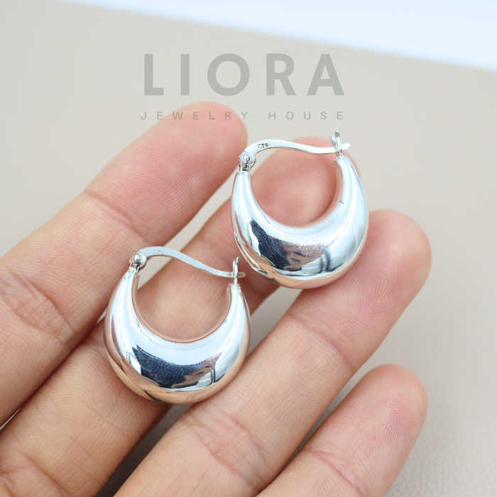 Crescent Moon Hoop Earrings