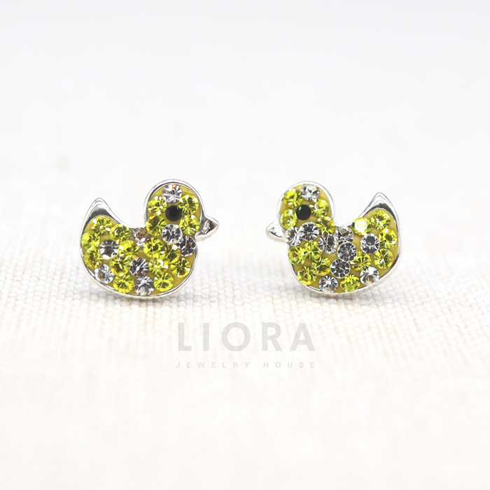 CZ Duck Stud Earrings