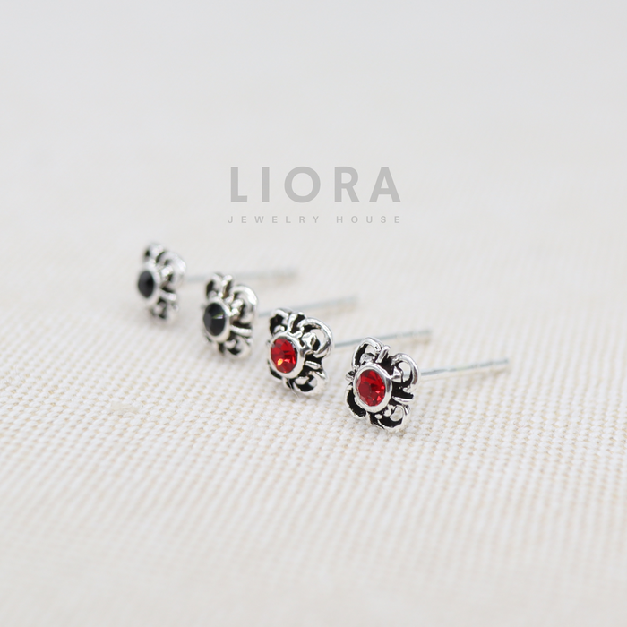 Square Flower Stud Earrings