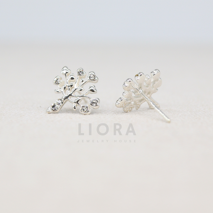 CZ Tree Stud Earrings