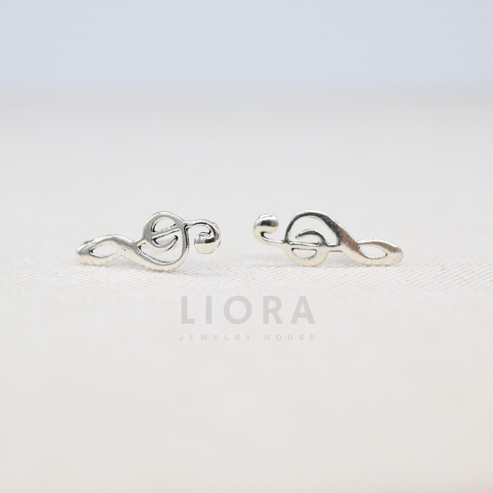 Treble Clef Stud Earrings