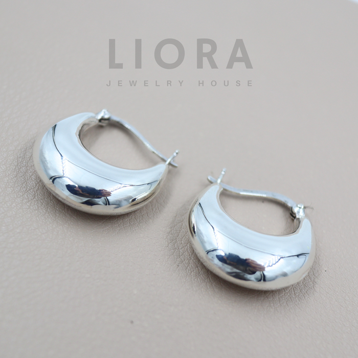 Crescent Moon Hoop Earrings