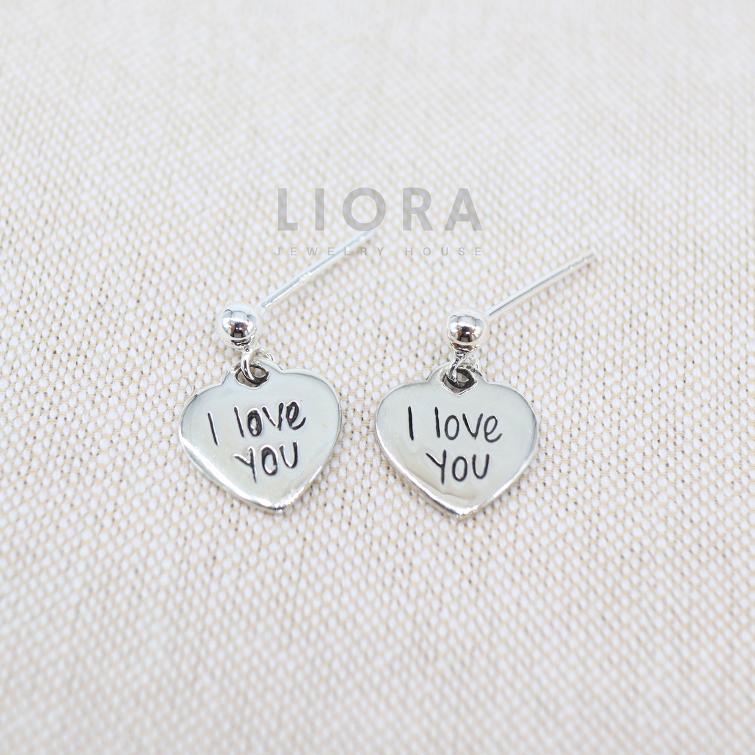 I love you Heart Drop Earrings