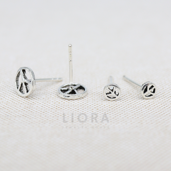 Peace Sign Stud Earrings