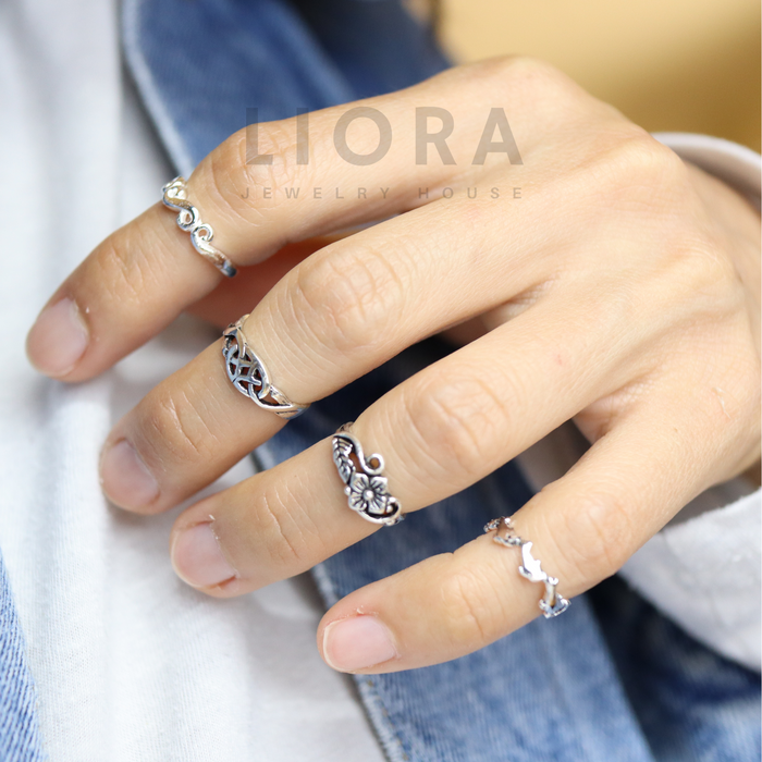 Mixed Toe Ring, Midi ring, Knuckle Ring,