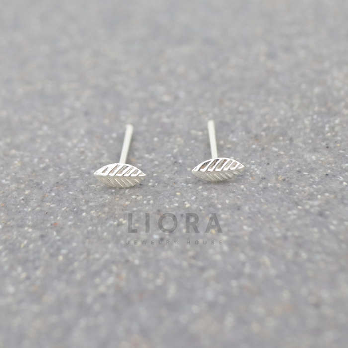 Tiny Leaf Stud Earrings