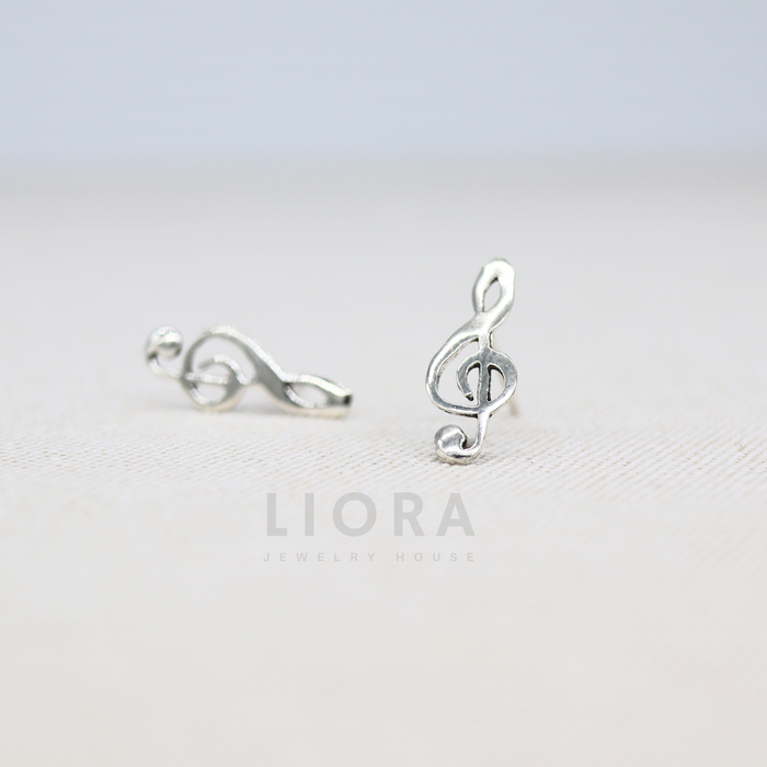 Treble Clef Stud Earrings