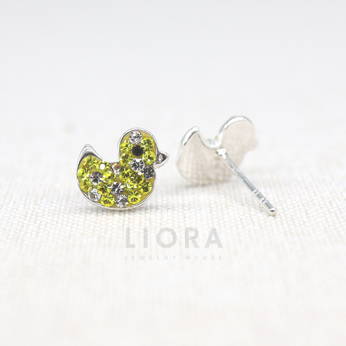 CZ Duck Stud Earrings