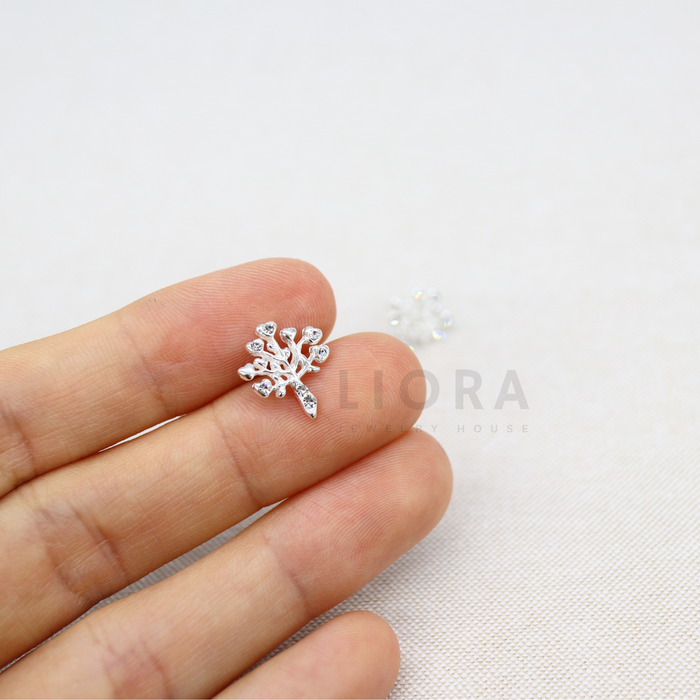 CZ Tree Stud Earrings