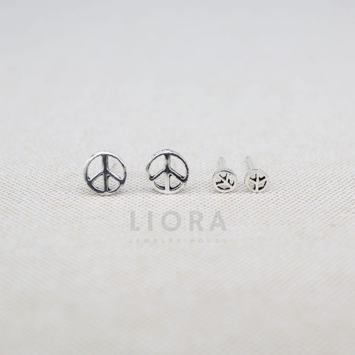 Peace Sign Stud Earrings