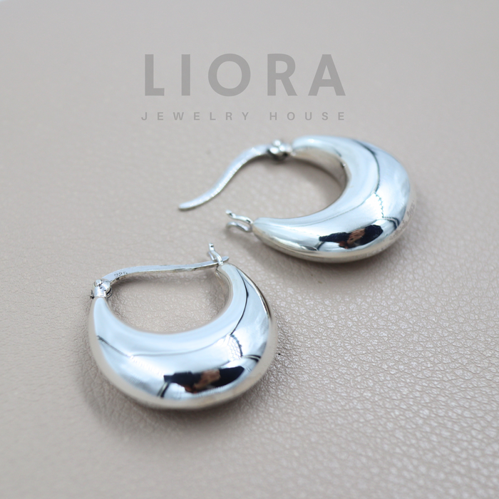 Crescent Moon Hoop Earrings