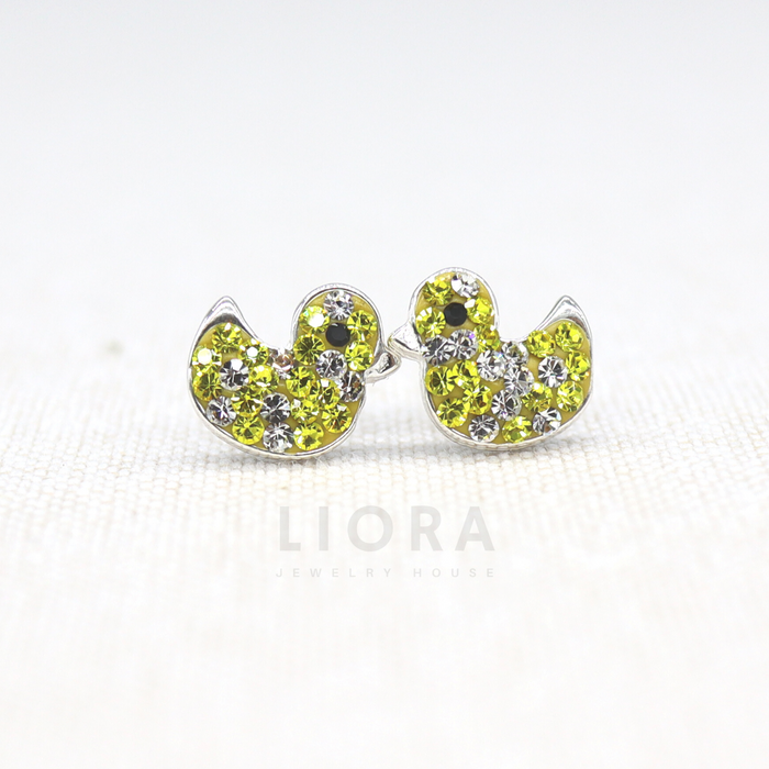 CZ Duck Stud Earrings