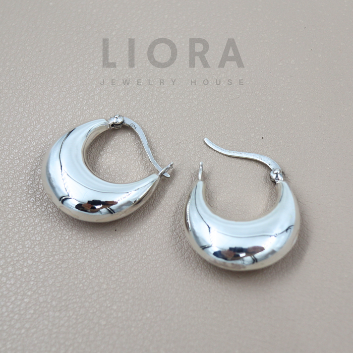 Crescent Moon Hoop Earrings