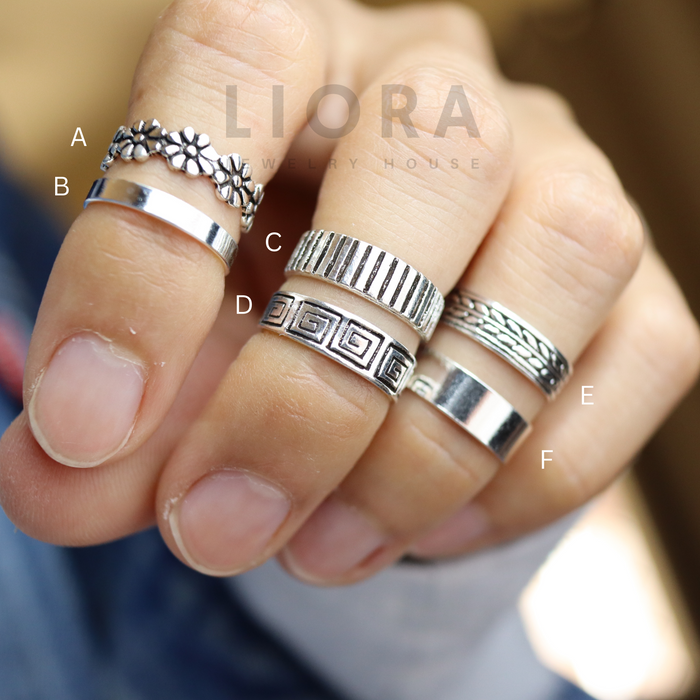 Mixed Toe Ring, Midi ring, Knuckle Ring,