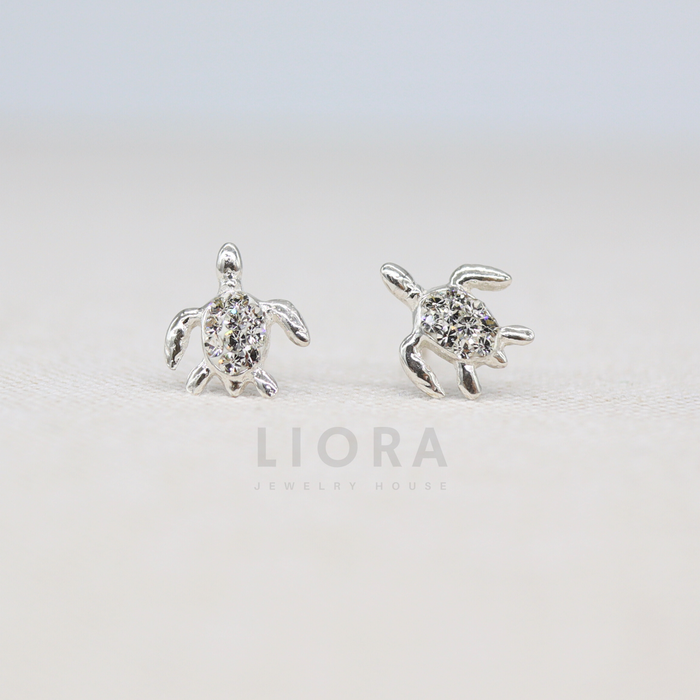 CZ Turtle Stud Earrings