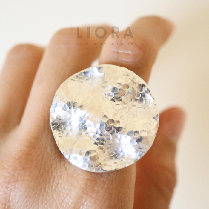 Hammered Disc Ring