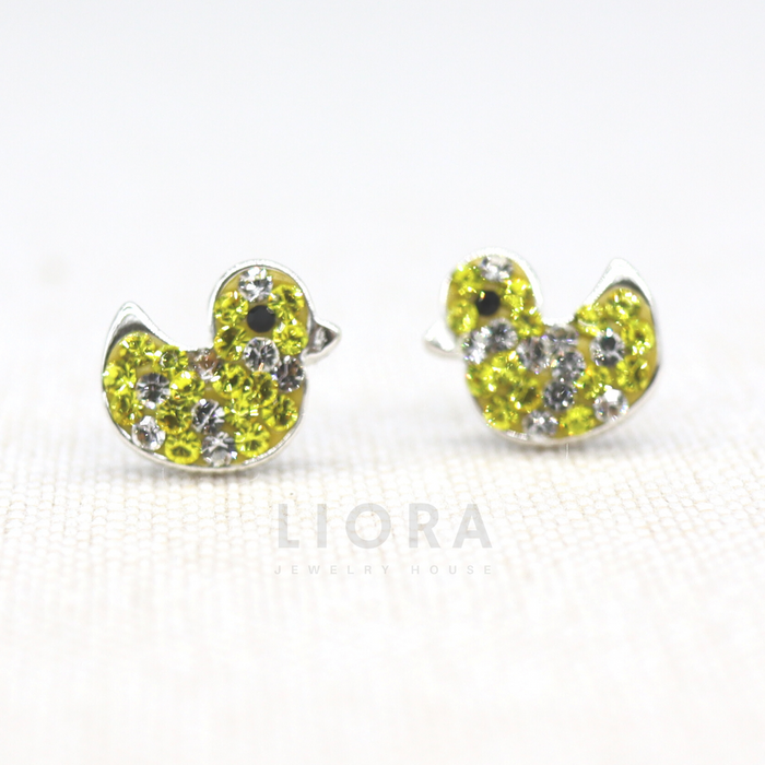 CZ Duck Stud Earrings