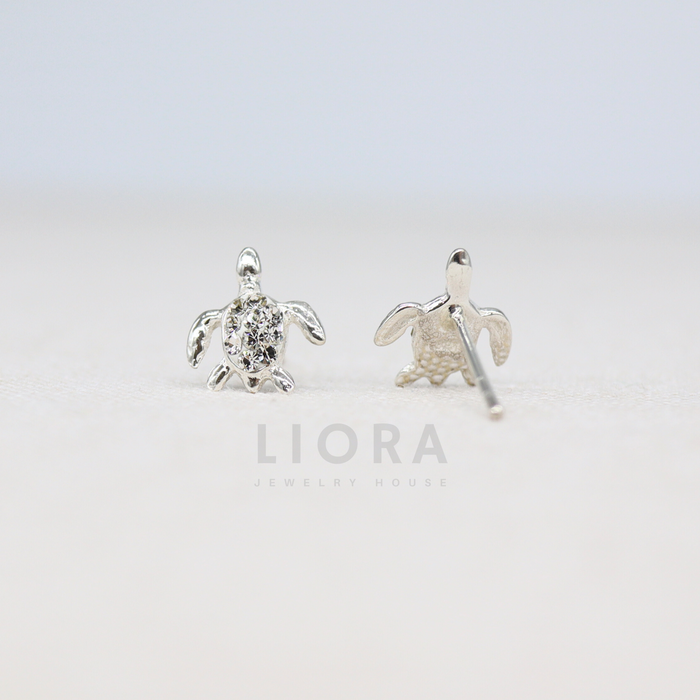 CZ Turtle Stud Earrings