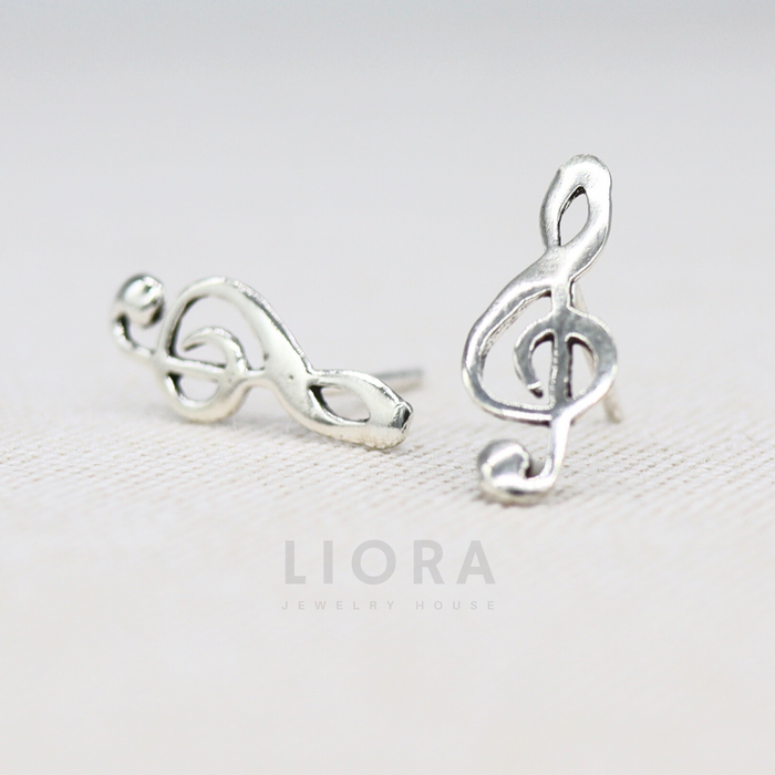 Treble Clef Stud Earrings