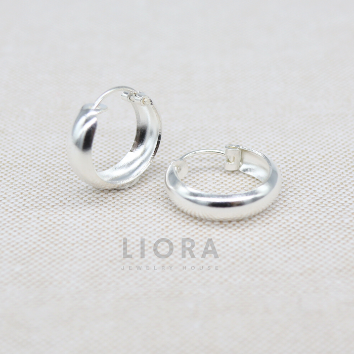 Flat Round Hoop Earrings