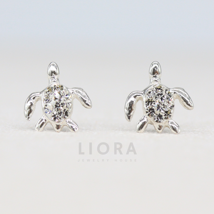 CZ Turtle Stud Earrings